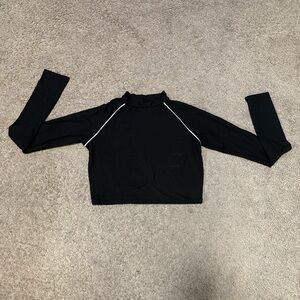 Fashion Nova Black Crop Top with White Trim
